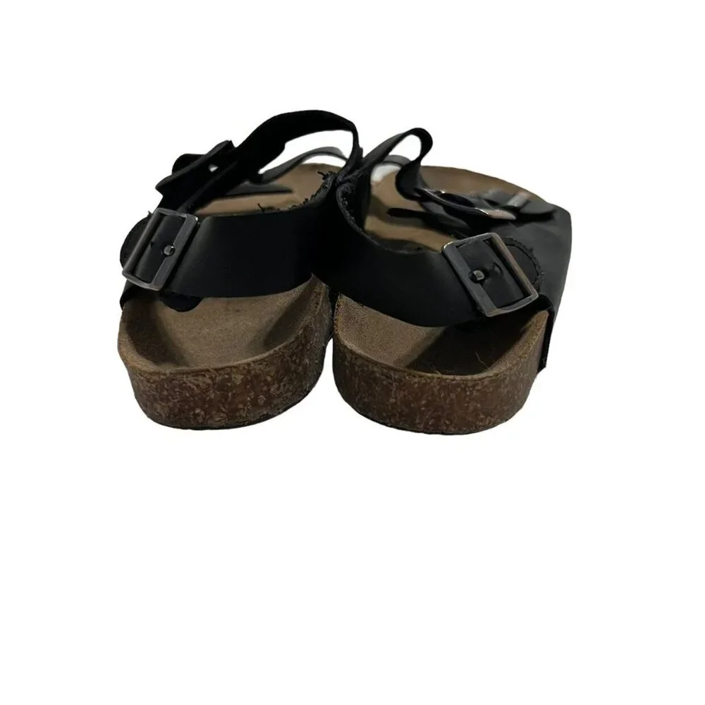 Old Navy Sz 9 Black Faux Leather Sandals